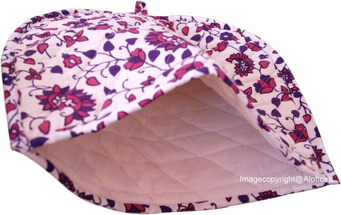 Indian Mandala Cotton Handmade Cotton Printed Tea Cosy Cotton Kitchen Accessories Tea Cozy Cover Purple Pink Kettle Tea Pot Cover Decorative Cotton Creative Tea Cosy 14X11 Inch
