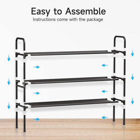 Closet 3 10.8 40.2 25.8 Long Shoe Rack for - Tier Shoe Organizer Storage for Entryway, Front Door Entrance, Metal