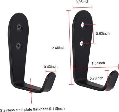 Wall Hooks 8 Pcs, Heavy Duty Stainless Steel Coat Hooks for Garage, Bathroom, Kitchen, Dining Room, Indoor and Outdoor