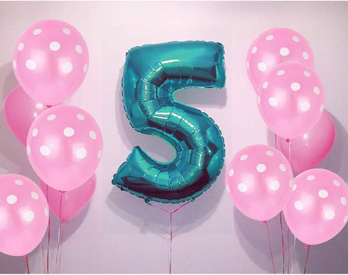TONIFUL 100pcs Pink and White Polka Dots Balloons - 12inch Large Latex Party Balloons for Wedding and Birthday