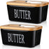 AISBUGUR Butter Dish with lid Ceramics Butter Keeper Container with Knife and
