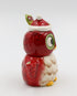 Owl Sugar and Creamer, 5 3/4 X 2 7/8 X 5 3/8"H, Red, White, Black, Green