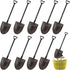 80pcs Mini Shovel Spoons, Disposable Plastic Dessert Spoons for Ice Cream, Pudding, Yogurt, Party Supply, Black