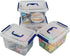 Ggbin 4 Pack 6 Quart Latching Storage Box - Small Lidded Storage Container Bin with Handle, Clear
