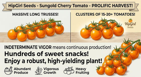 HipGirl 10ct Pods:10ct Sweet Orange Sun Gold Cherry Tomato Seeds for Planting.Non GMO Garden Seeds for Planting
