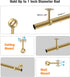 Alise 1'' Dia Curtain Rod Holder Bracket, Stainless Steel Gold Finish, 4 Pcs Wall Mount & Ceiling Mounted Brackets