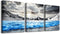TTHYUEWS Framed Canvas Wall Art for Bedroom, Modern Home Decoration, Black and White Beach Wall Paintings