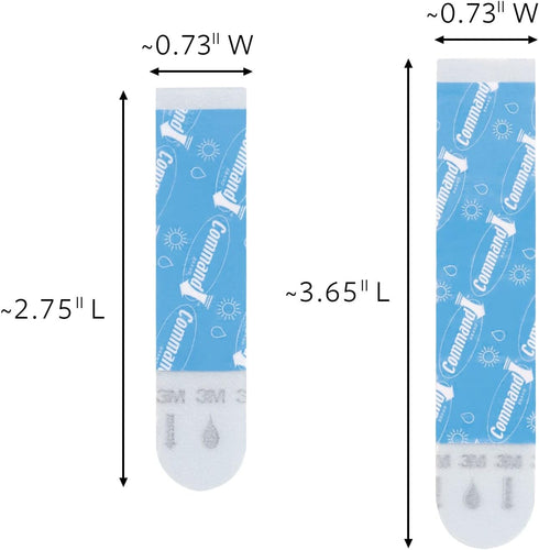 Command 821079049512 Bath Water Resistant Refill, 2-Medium and 4-Large Strips, 1 Pack, Blue