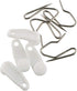 E-outstanding 50 Sets White Plastic Traverse Rod Slides, Rail Glider and Metal Curtain Hooks for Window