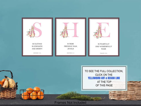 31 Proverbs - Christian Baby Girl Room Decor - Religious Nursery Decor - Scripture Wall Art - Fearfully and Wonderfully
