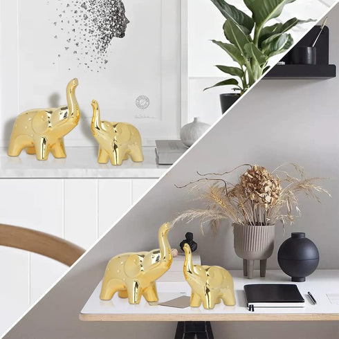 Sgorggo prosfalt A Pair Elephant Statue Home Decor,Modern Style Figurines,Sculpture for Office Desktop Bookshelf Living