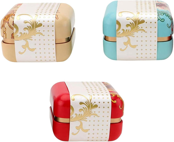 3 Pcs Mini Tea Storage Box, Rustproof Square Canister for Coffee, Tea, Crafts, Snacks, Candy, and Tea