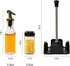 Oil and Vinegar Dispenser Set with Caddy, Glass Bottle Seasoning Dispenser, Oil Spouts, Funnel, Brush Kit
