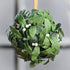 Factory Direct Craft Hanging Mistletoe Ball, Artificial Green Poly Silk Leaves, Multiple White Berries