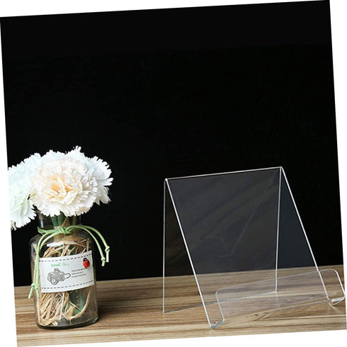 Tofficu 8 Pcs Acrylic Stand Tabletop Decor, Easel Household Display Stand for Books, Artwork, and Notebooks