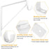 4 Pack Heavy Duty Closet Rod Brackets Holder, 11 x 11 x 1 Inch White Closet Rod Support Bracket