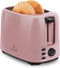 iSiLER 2 Slice Toaster - Pink, 1.3 Inches Wide Slot Bagel Toaster with 7 Shade Settings, Compact with Removable Crumb