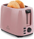 iSiLER 2 Slice Toaster - Pink, 1.3 Inches Wide Slot Bagel Toaster with 7 Shade Settings, Compact with Removable Crumb