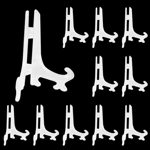 24 Pcs 4 Inch Clear Plastic Easels, Picture Frame Stand Holder, Acrylic Display Easels, Baseball Card Display Stand