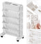 Carts with Wheels, Rolling Organization Shelf Desk Organizer, 5-Tier Plastic Rolling Utility Cart for Office