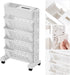 Carts with Wheels, Rolling Organization Shelf Desk Organizer, 5-Tier Plastic Rolling Utility Cart for Office