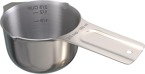 Color Up Premium 2/3 Cup Measuring Cup (160 ml) - Stainless Steel, Dishwasher Safe, Accurate for Wet & Dry Ingredients