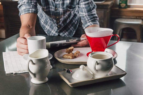 Melitta 640820 Ready Set Joe Filter Cone, Pourover Cone Manual Brewer, One Cup Brewer, Red