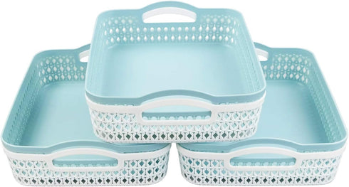 Weaving Plastic Baskets, Set of 6 A4 Paper Storage Trays