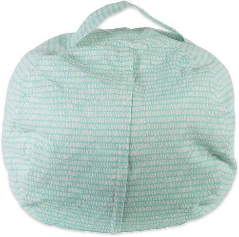 DII Keeping Score Stripes Print, Large Bean Bag Chair Cover for Kids & Stuffed Animal Storage, Aqua