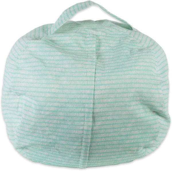 DII Keeping Score Stripes Print, Large Bean Bag Chair Cover for Kids & Stuffed Animal Storage, Aqua