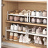 1-Tier (H:10"), 14.9"-23.6", Closet, Pack Expandable Metal Shoe Rack Adjustable Width Heavy-Duty Free-Standing Shoe