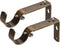 Curtain Rod Bracket Set of 2, Adjustable for 1 or 1 1/8 Inch Rods, Antique Brass