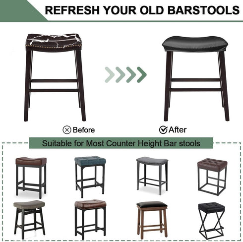 Set 2 Counter Bar Stool Cover Rectangle of Waterproof PU Height Bar stools Slipcovers Saddle Stool Slipcover Bench Seat