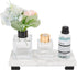 Bathroom Vanity Tray, White Marble Toilet Tank Tray, Luxurious Small Display Tray for Countertop Accessories (Black,