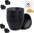 supernal 12pcs Cereal Bowls, Unbreakable Black Wheat Straw, Microwave & Dishwasher Safe, Lightweight Reusable Bowls