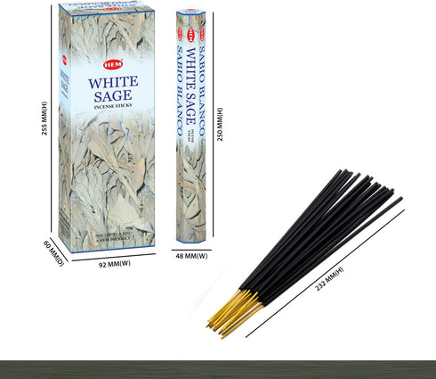 Hem White Sage Tubes Incense - 20g, Box of Six