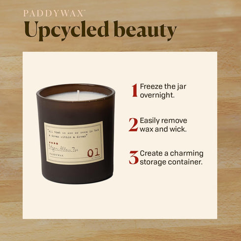 Paddywax Scented Candles Library Edgar Allan Poe Luxury Artisan Candle, 6.5-Ounce, Cardamom, Absinthe & Sandalwood