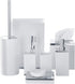 Set Creative Scents Estella White Toilet Brush - Decorative Bathroom Toilet Bowl Brush and Holder - Ventilated Toilet