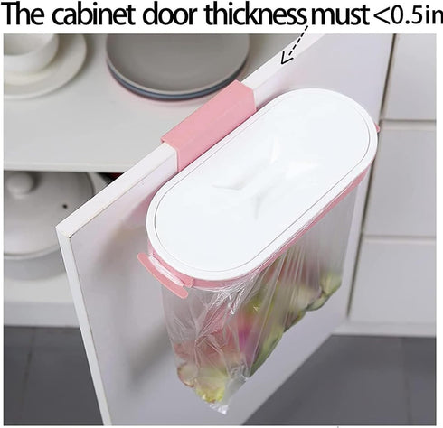 Set 2 of Trash Bag Holder Rack, Hanging Organizer Garbage Bag Holder, & Removable Lid - Multi for Kitchen Cabinet Door