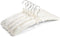 Amber Home 5 Pack 17 Inch Large Ivory Satin Padded Hangers, Anti Slip Cushioned Hangers for Women's Clothing