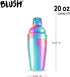 Blush Mirage Rainbow Cocktail Shaker, Stainless Steel, 20 oz, for Cold Brew Cocktails, Home Bar Cart, Gifts for Women