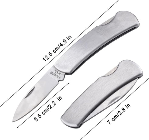 Kocpudu Paring Knife, All Steel Foldable Fruit Knife, Small and Easy to Carry, 3 Pieces