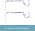 Kenney Adjustable Bracket for 3/4" Curtain Rod, Satin Nickel, 2 Pack