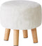 YMYNY Round Pouf Ottoman Small Foot Stool Faux Fur Foot Rest for