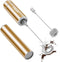 Handheld Milk Frother, Battery Operated Coffee Foamer Mixer with 2 Stainless Steel Whisks, Golden