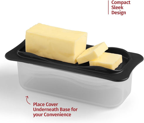 Signoraware Butter Dish with Lid, Durable Plastic Butter Keeper Container for Countertop, Unbreakable BPA Free, Black