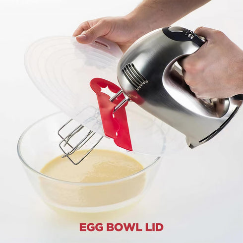 Silicone Mixing Bowl Splatter Guard - Cover for Egg Bowl Whisks, Cooking Splash Guard