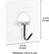 Wall Hooks, Transparent Adhesive Hangers, Rotatable Stainless Steel Hooks, Easy Installation & Reusable (Self Adhesive,