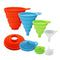 KongNai 4 Sizes Kitchen Funnel Set - Food Grade Silicone Collapsible Funnels for Filling Bottles, Canning, Cooking