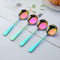 Broth Round Spoon Set, 12-Piece Reusable Stainless Steel Dinner Table Spoons, Rainbow Color for Camping, Ramen